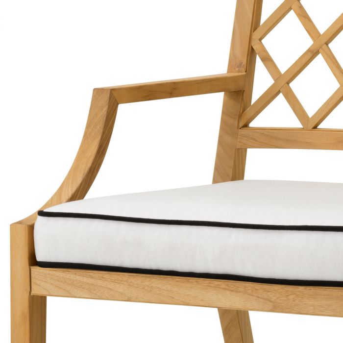 Outdoor Dining Chair Paladium natural teak incl sunbrella canvas cushion