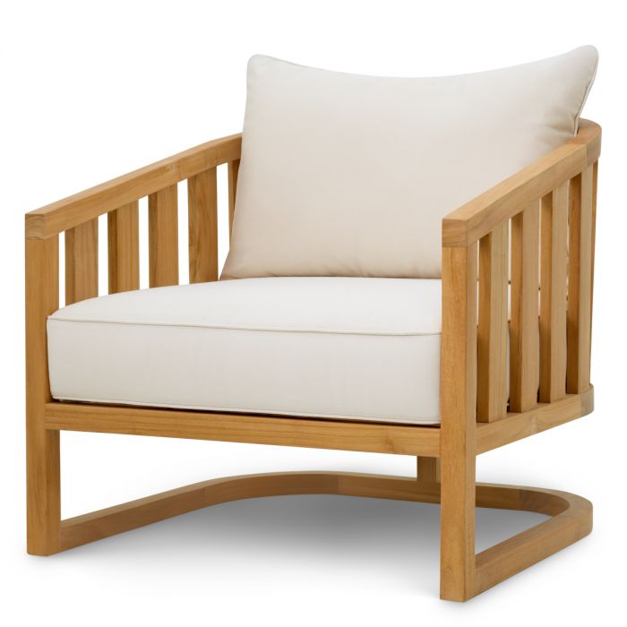 Outdoor Chair Aruba natural teak incl sunbrella canvas cushions