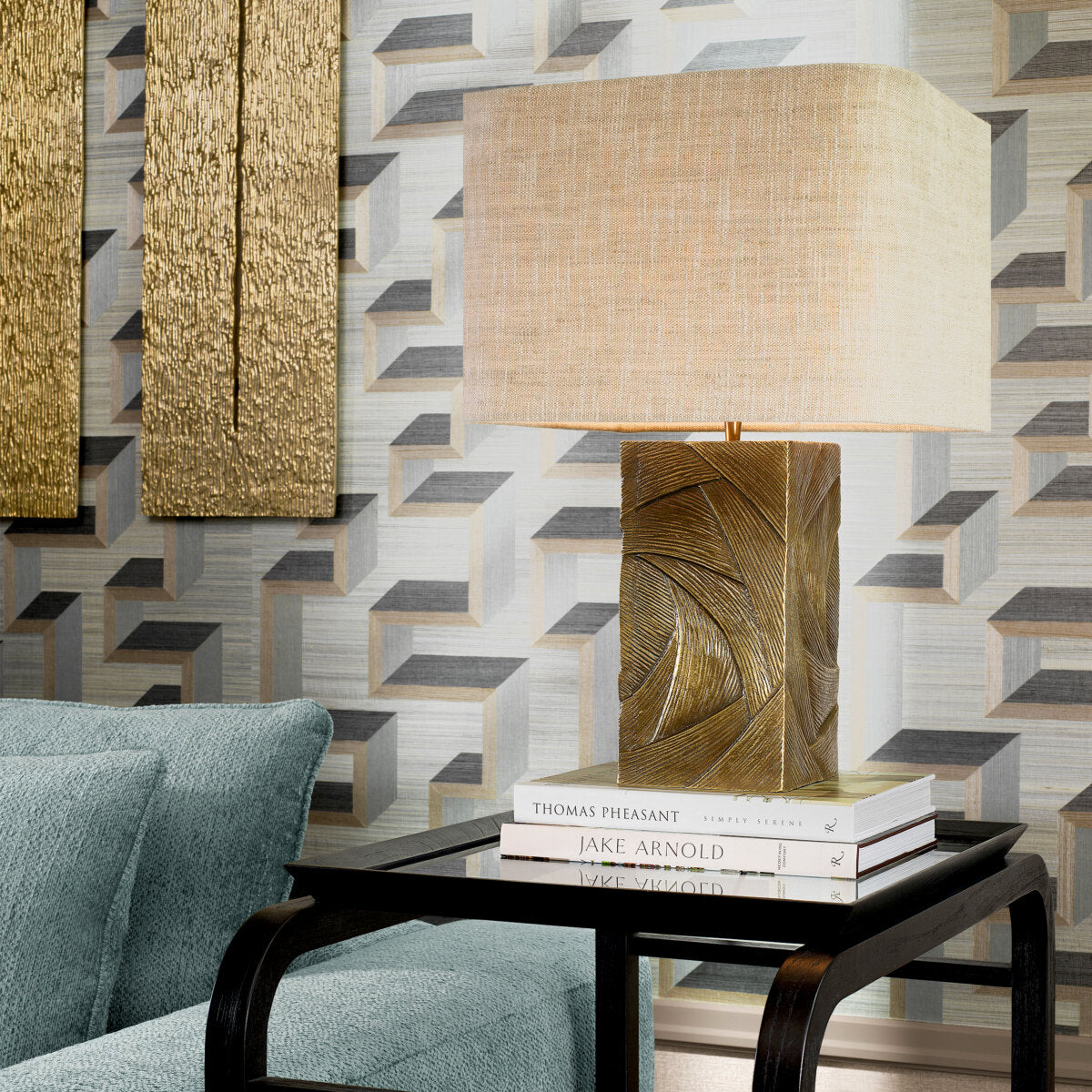 Patterned Vintage Brass Table Lamp Bandol | Eichholtzmh.com