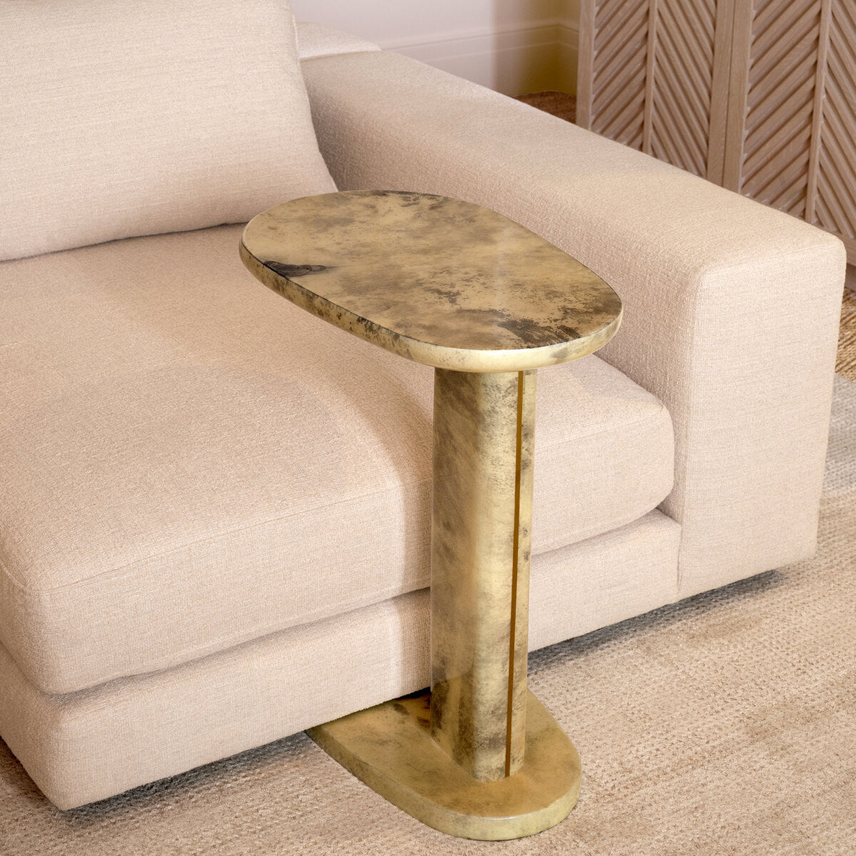 Cream Leather Side Table Manuel | Eichholtzmh.com