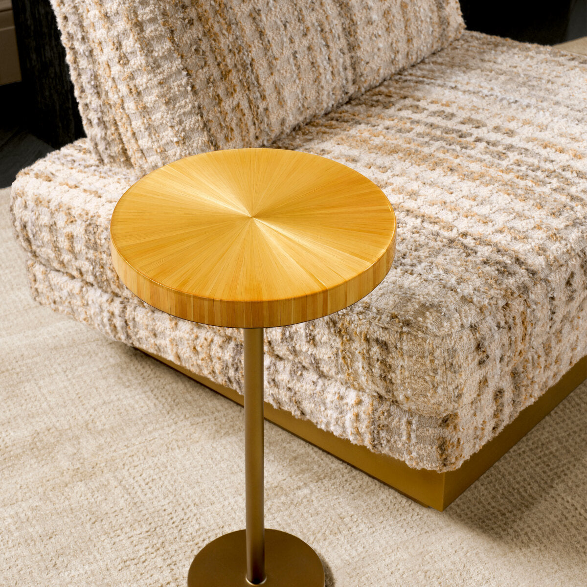 Straw Marquetry Pedestal Side Table Albany | Eichholtzmh.com