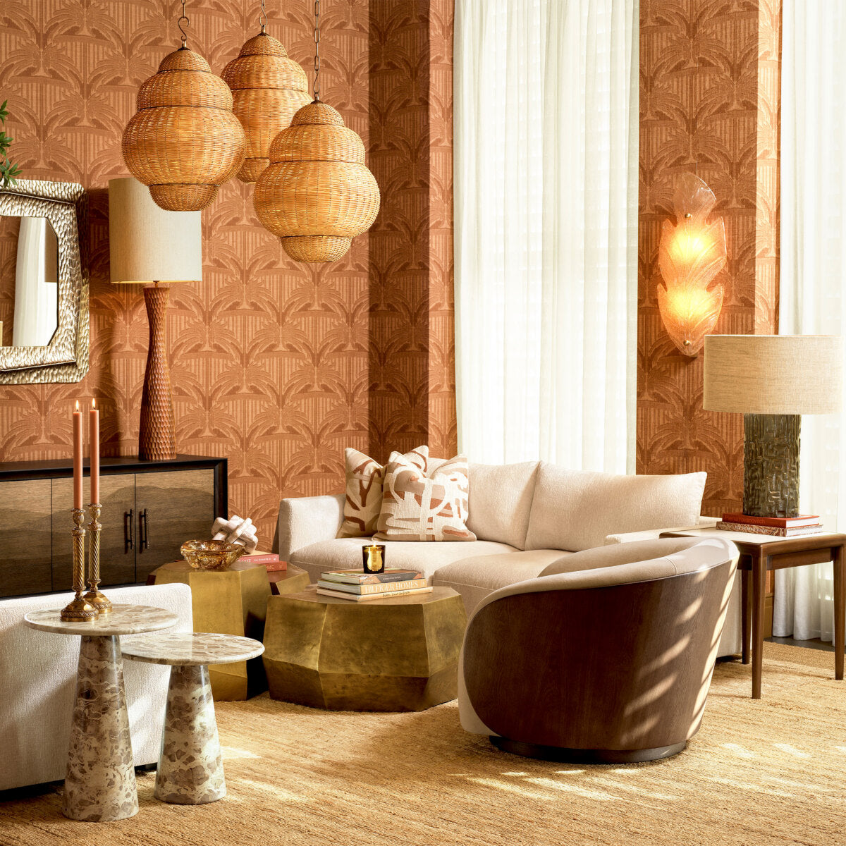Brown Marble Side Table Adriana | Eichholtzmh.com