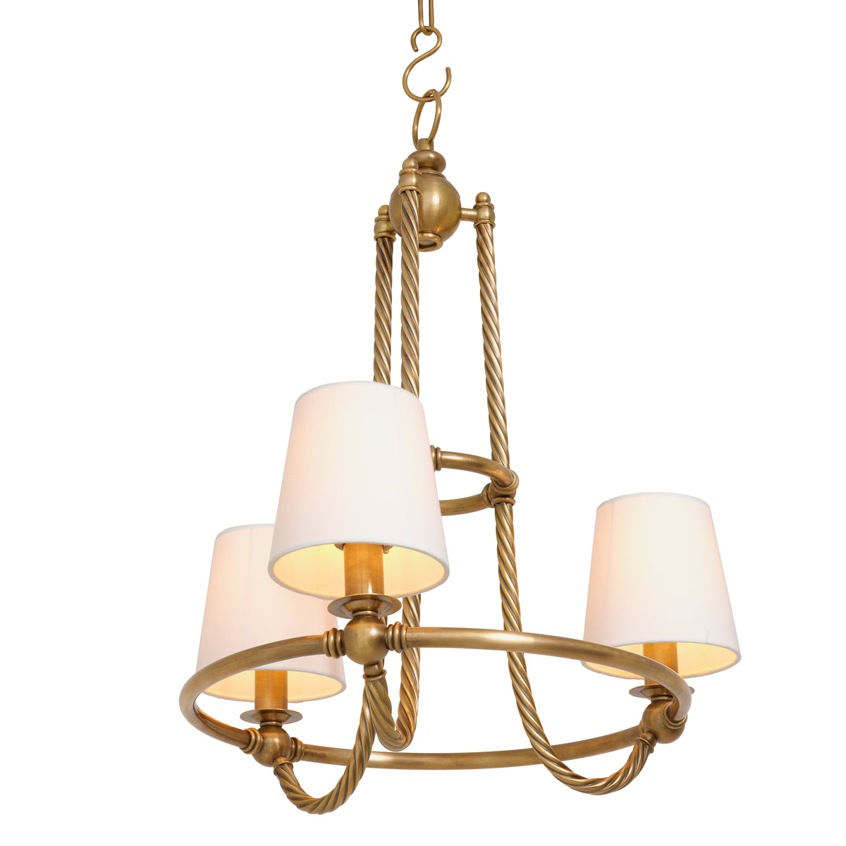 Twisted Vintage Brass Chandelier Vienna | Eichholtzmh.com