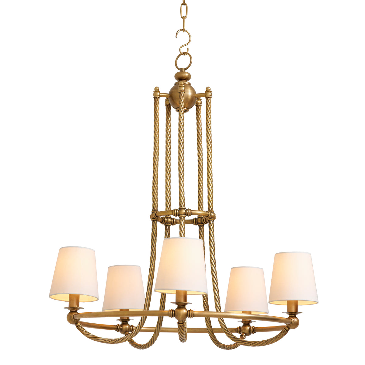 Twisted Vintage Brass Chandelier Vienna | Eichholtzmh.com