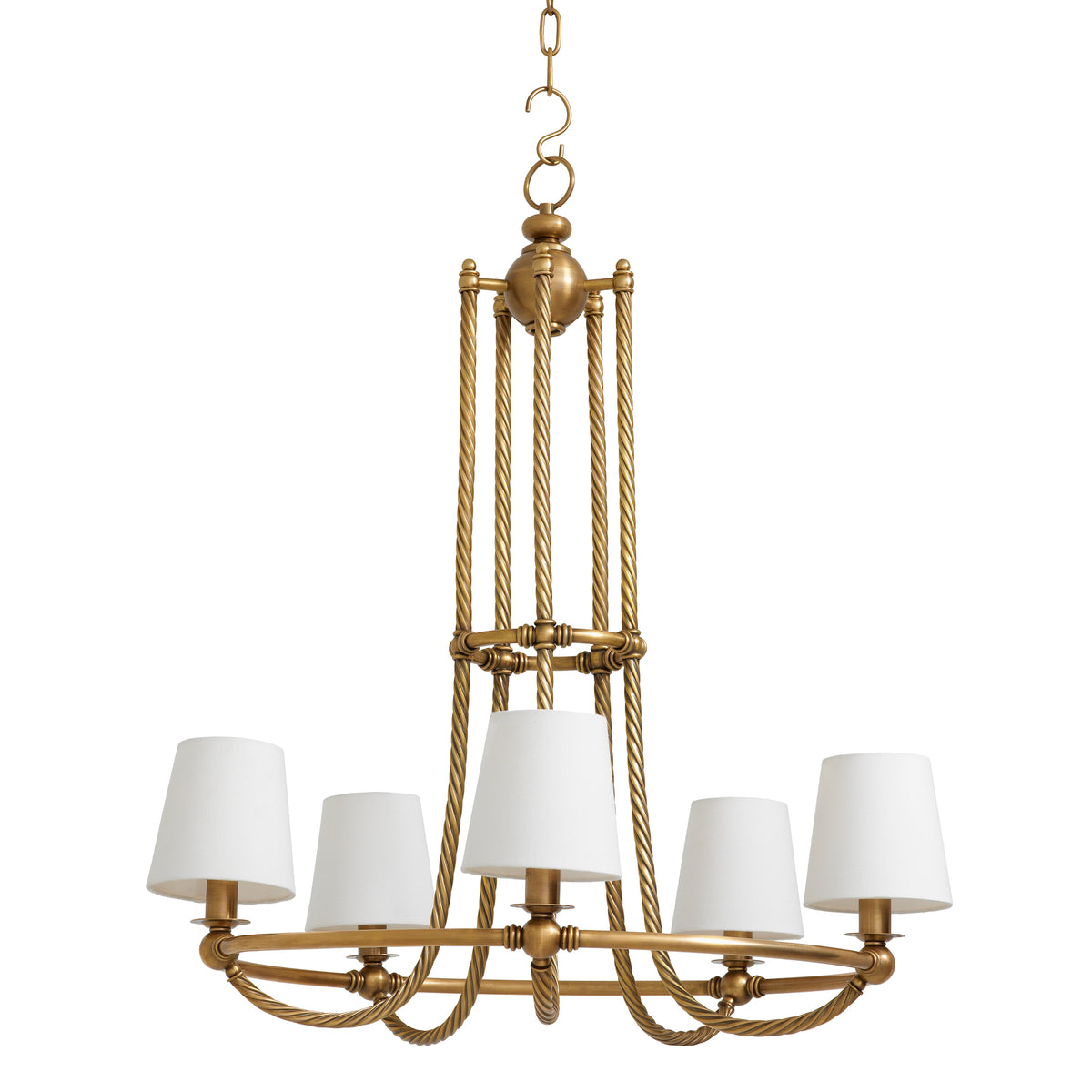 Twisted Vintage Brass Chandelier Vienna | Eichholtzmh.com