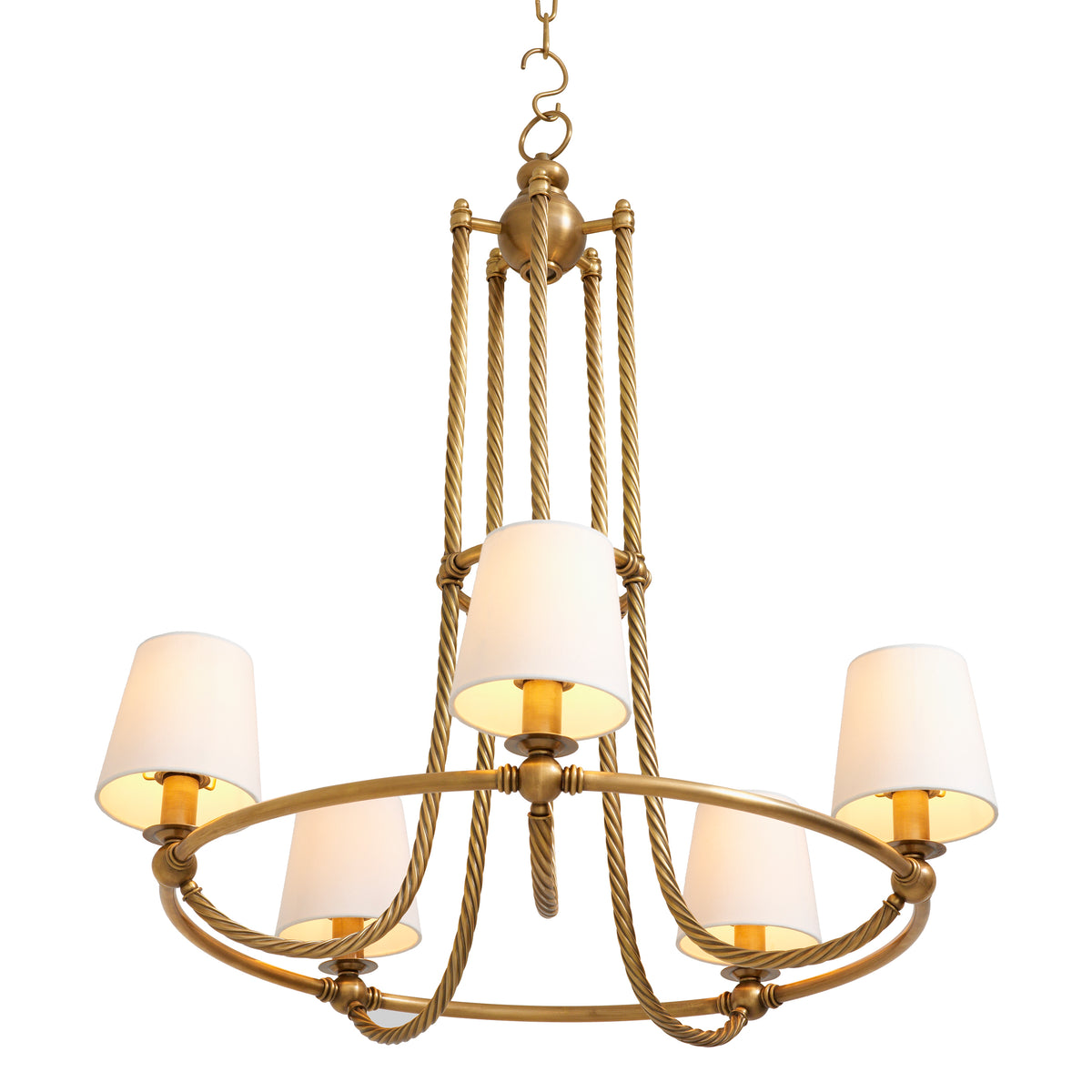 Twisted Vintage Brass Chandelier Vienna | Eichholtzmh.com