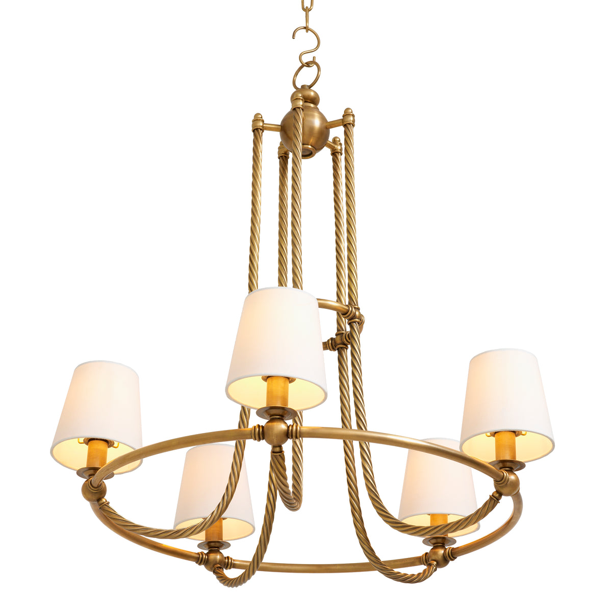 Twisted Vintage Brass Chandelier Vienna | Eichholtzmh.com