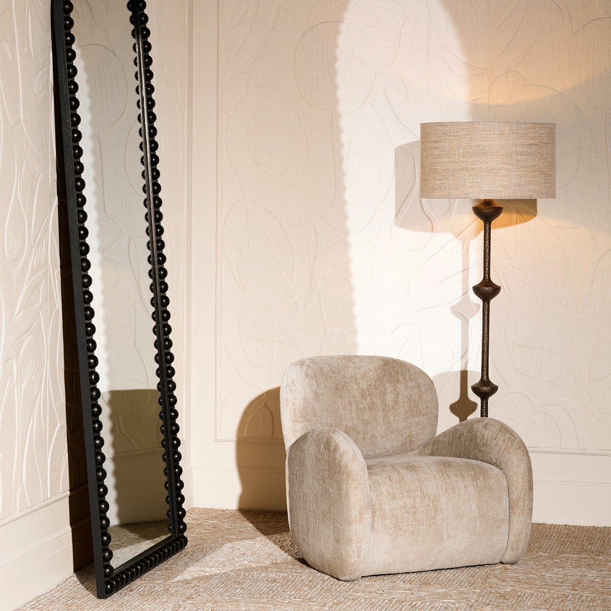Half-Rounded Black Mirror L Kenton | Eichholtzmh.com