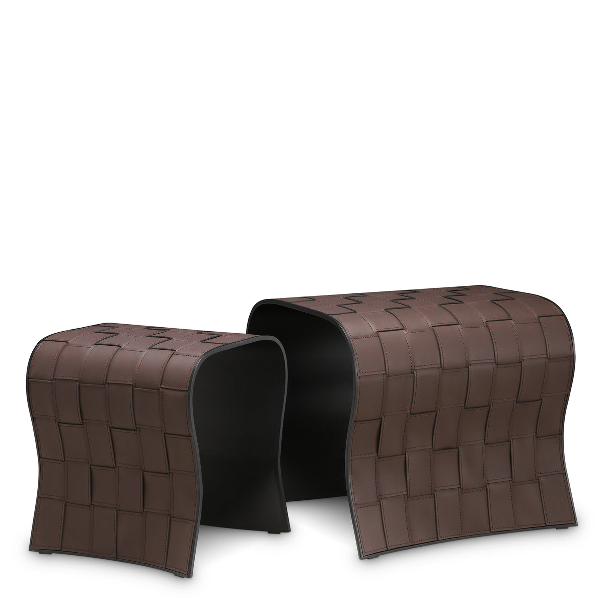Brown Leather-Look Side Tables (2) Marcello | Eichholtzmh.com
