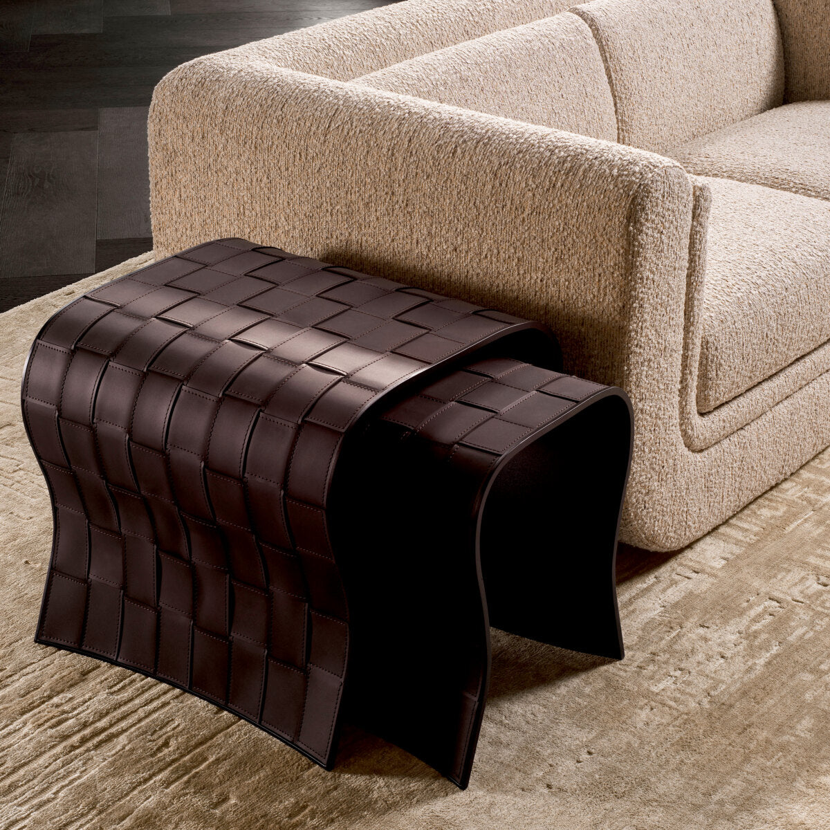 Brown Leather-Look Side Tables (2) Marcello | Eichholtzmh.com