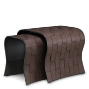 Brown Leather-Look Side Tables (2) Marcello | Eichholtzmh.com