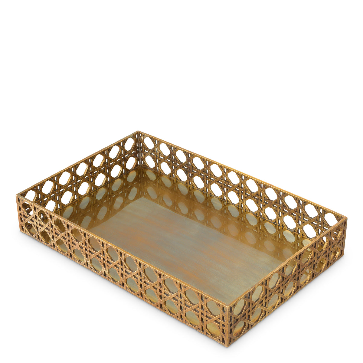 Webbed Vintage Brass Tray Dameron | Eichholtzmh.com