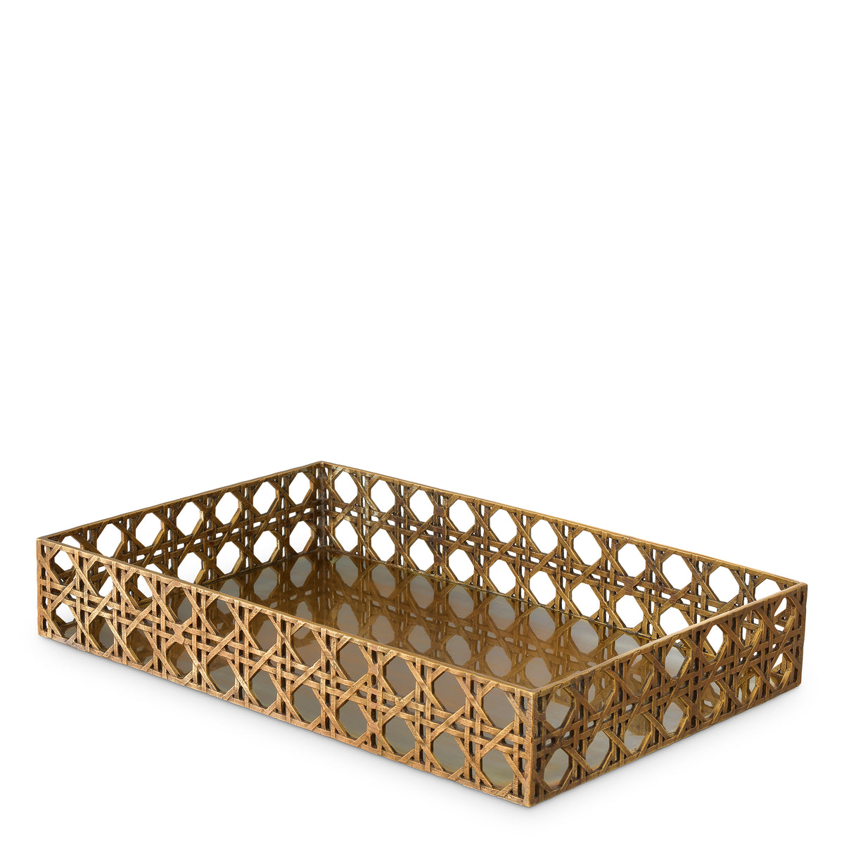 Webbed Vintage Brass Tray Dameron | Eichholtzmh.com