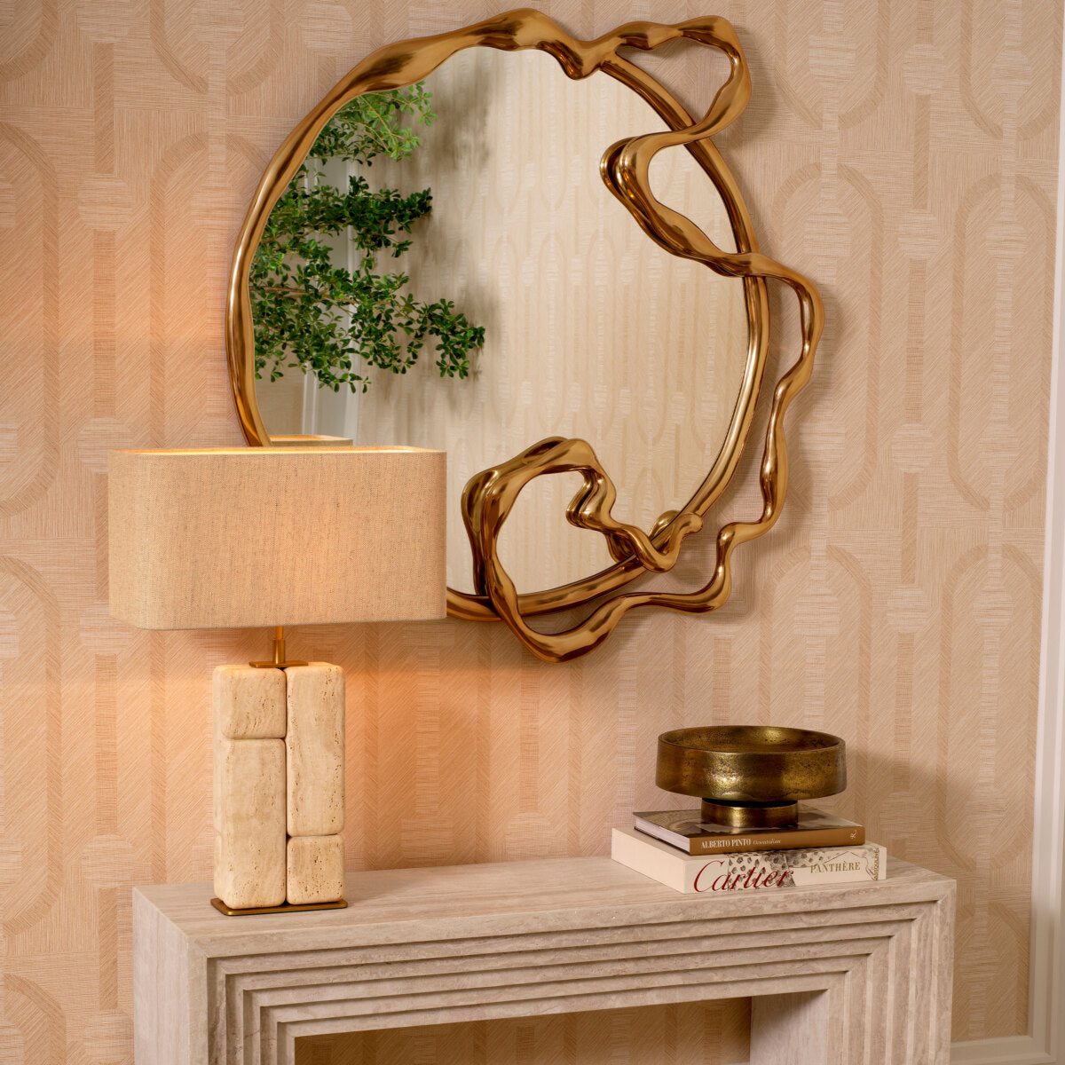 Stacked Travertine Table Lamp Rathmore | Eichholtzmh.com