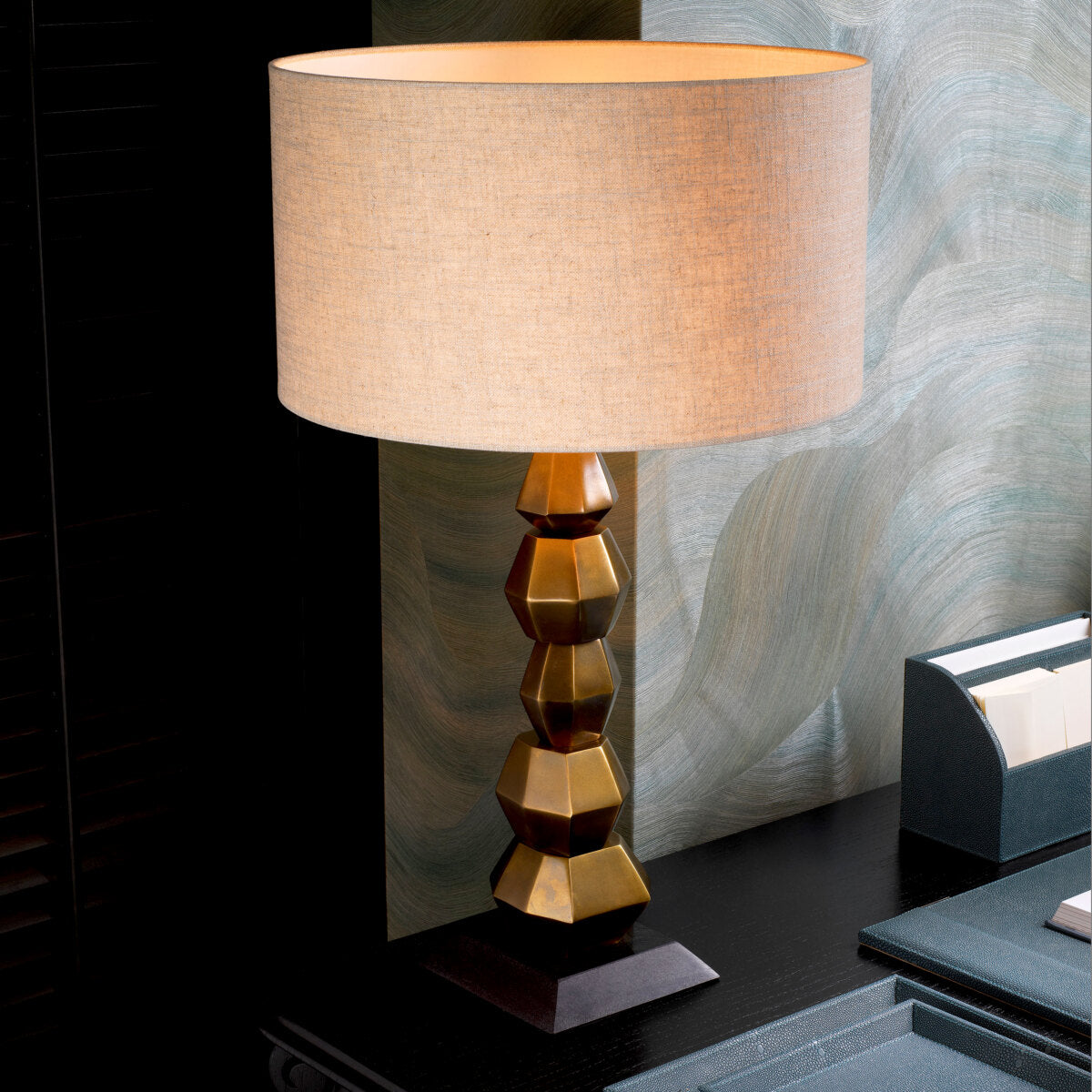 Stacked Brass Table Lamp Lior | Eichholtzmh.com