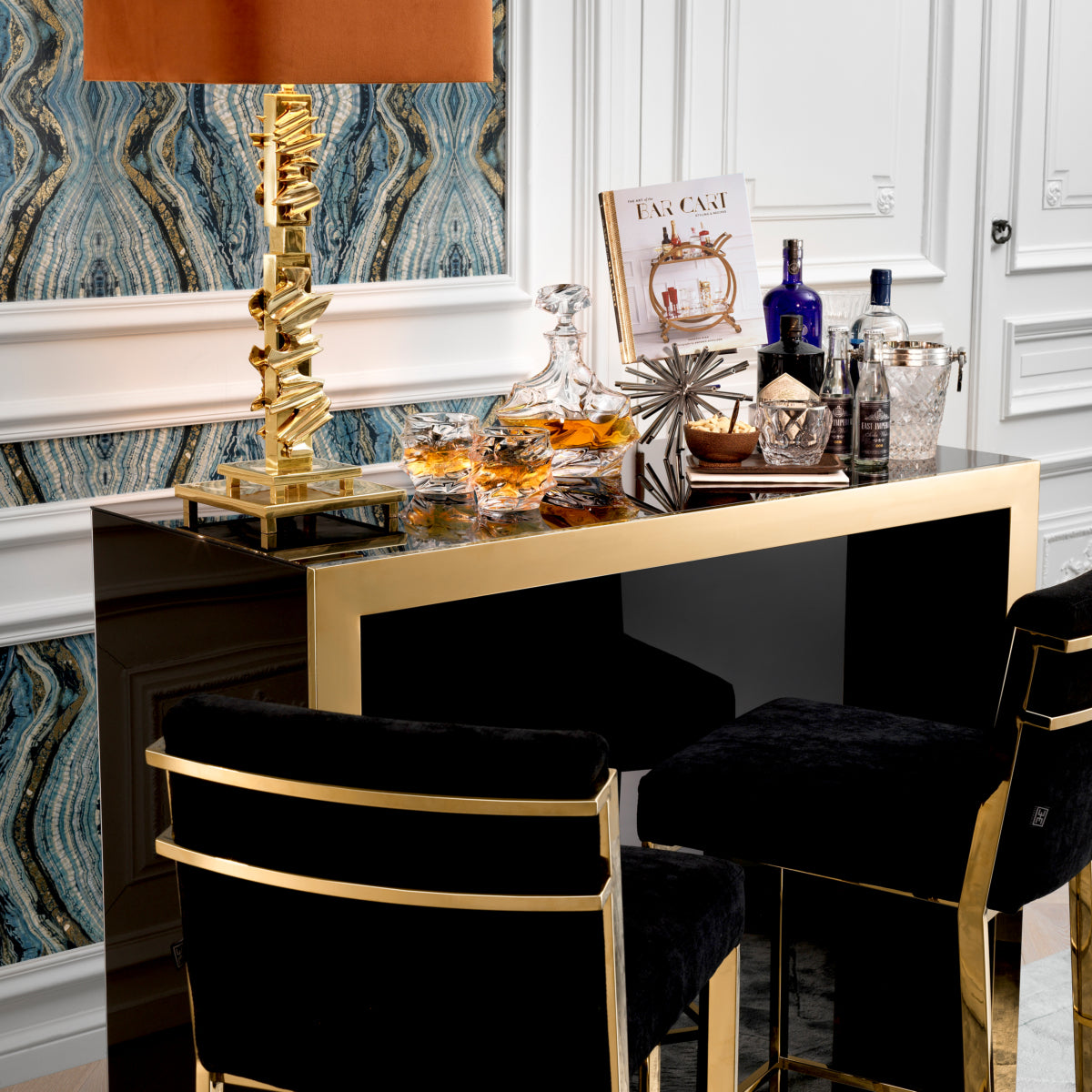 Black Glass Bar Grimaldi | Eichholtzmh.com