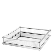 Silver Mirror Bottom Square Tray Cora