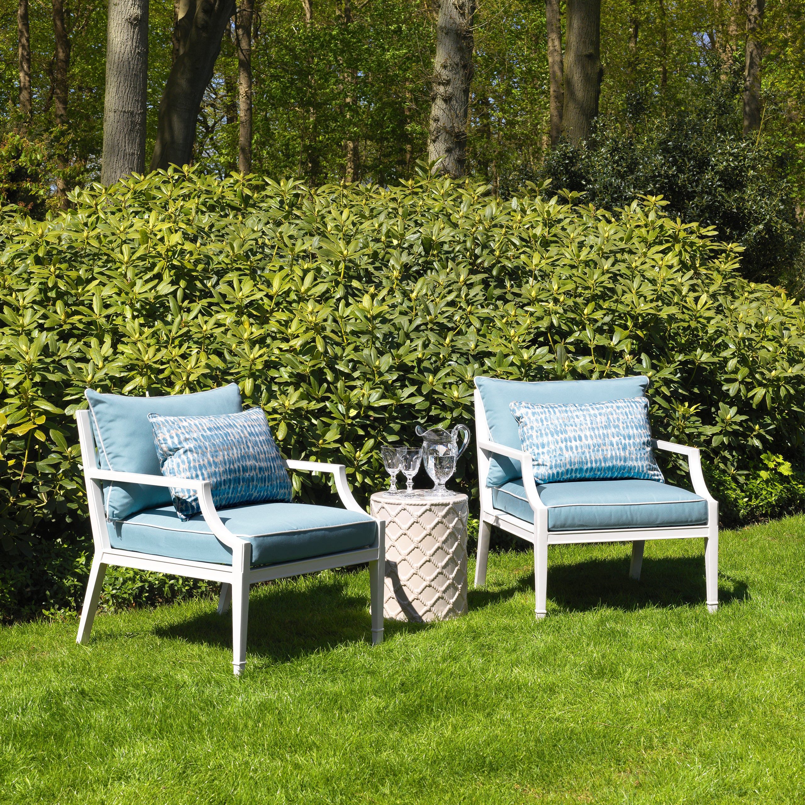 White Outdoor Sunbrella Chair Bella Vista