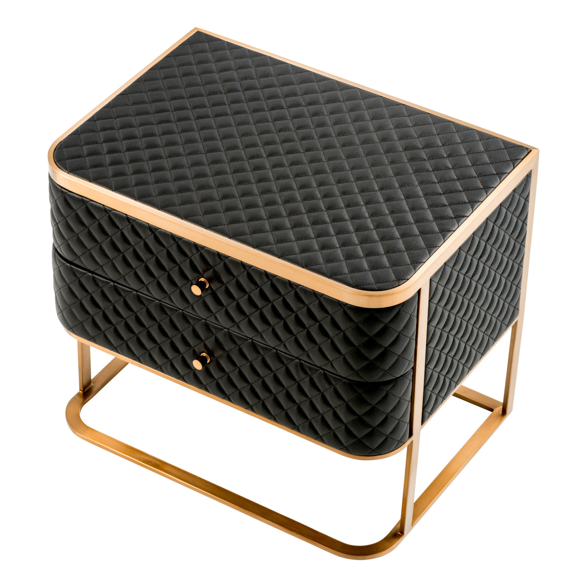 Black Leather Side Table Monfort | Eichholtzmh.com