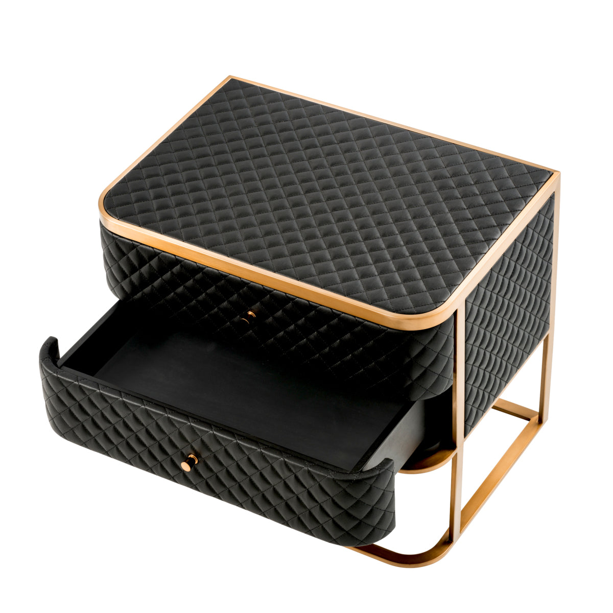Black Leather Side Table Monfort | Eichholtzmh.com