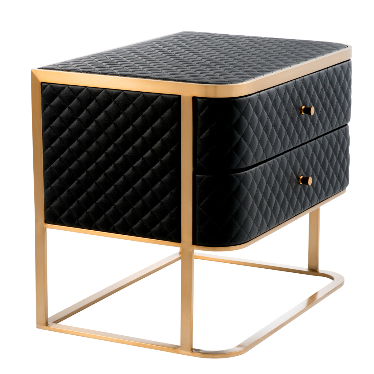 Black Leather Side Table Monfort | Eichholtzmh.com