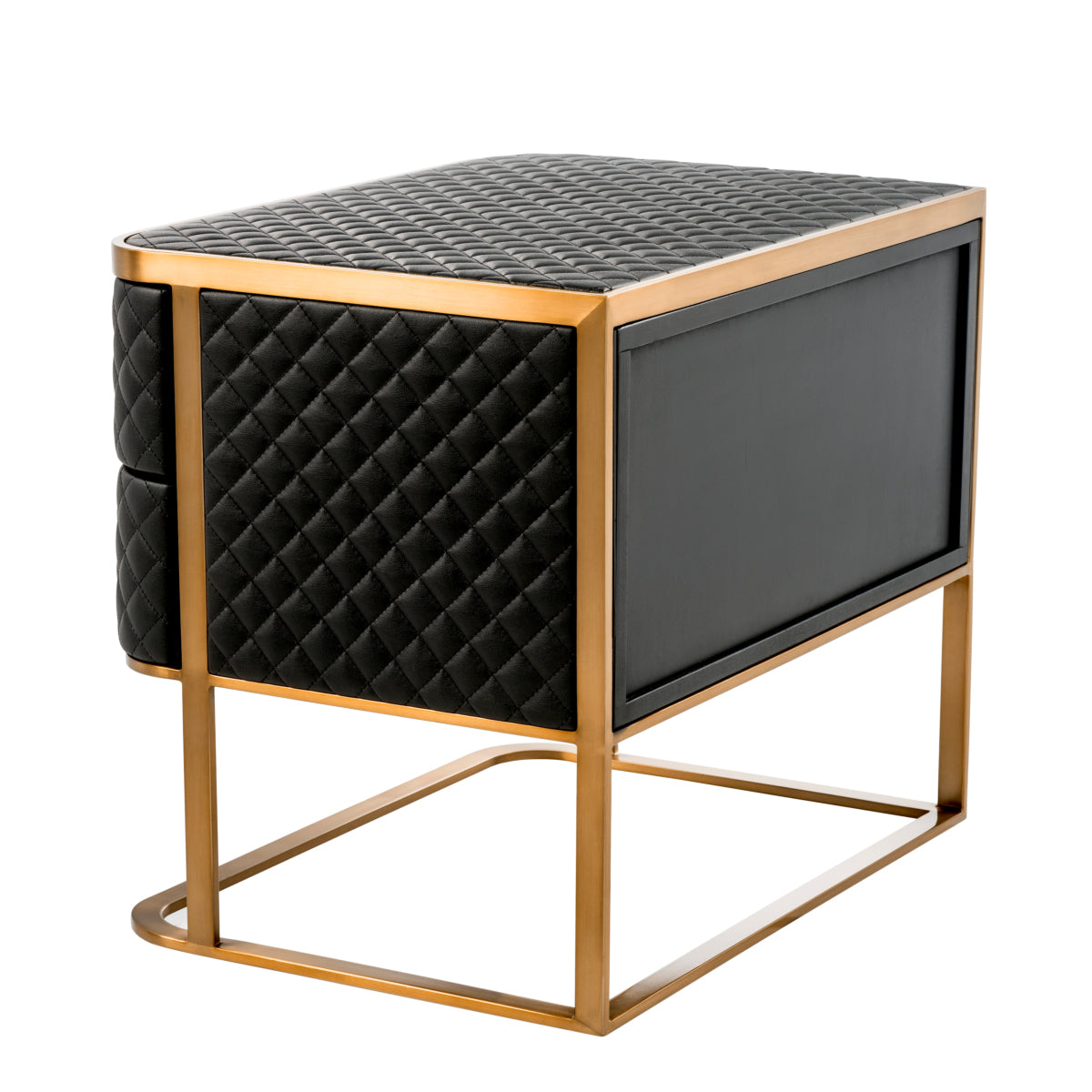 Black Leather Side Table Monfort | Eichholtzmh.com
