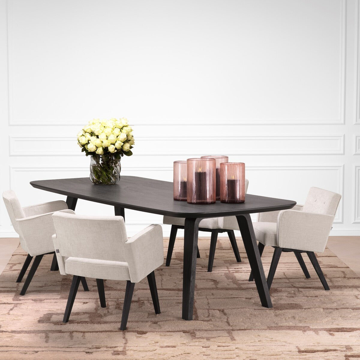 Charcoal Gray Oak Scandinavian Dining Table Glover