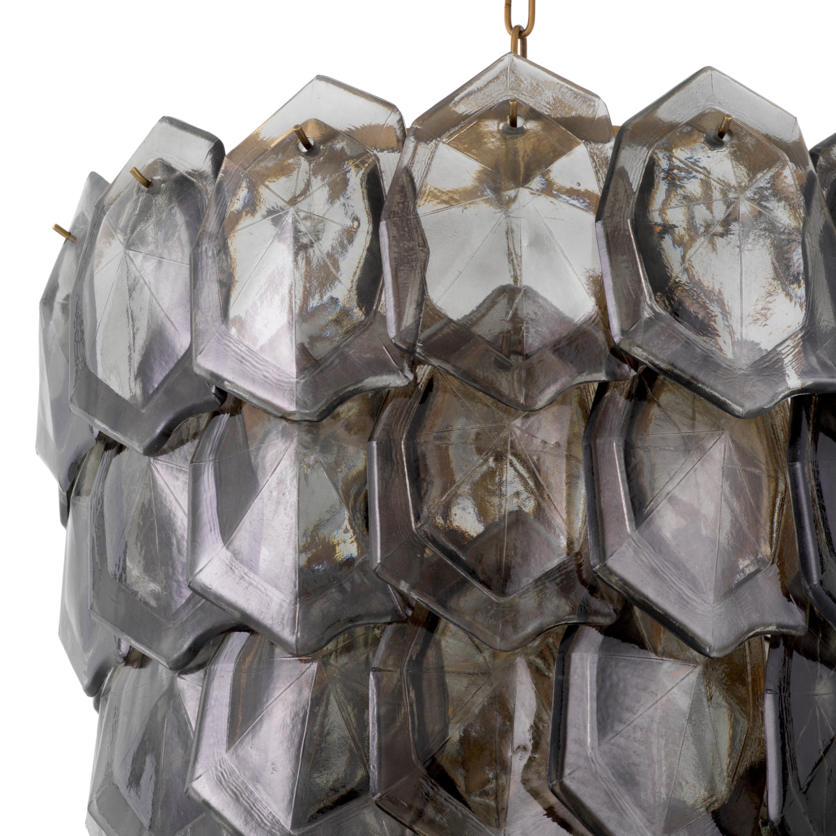 Layered Smoke Glass Chandelier Elias