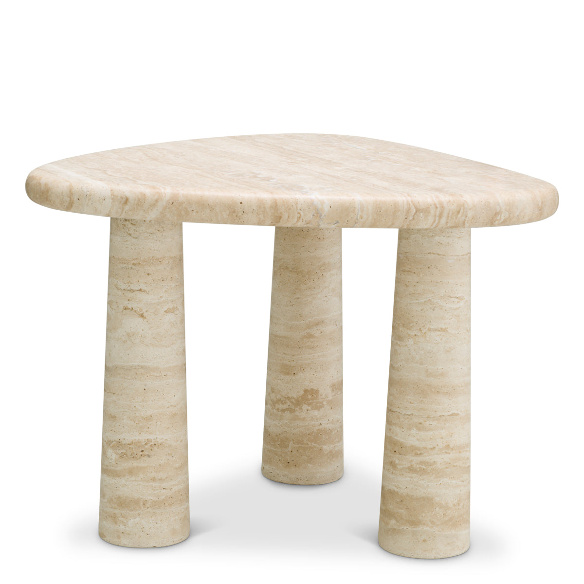Travertine Triangular Side Table Larino | Eichholtzmh.com
