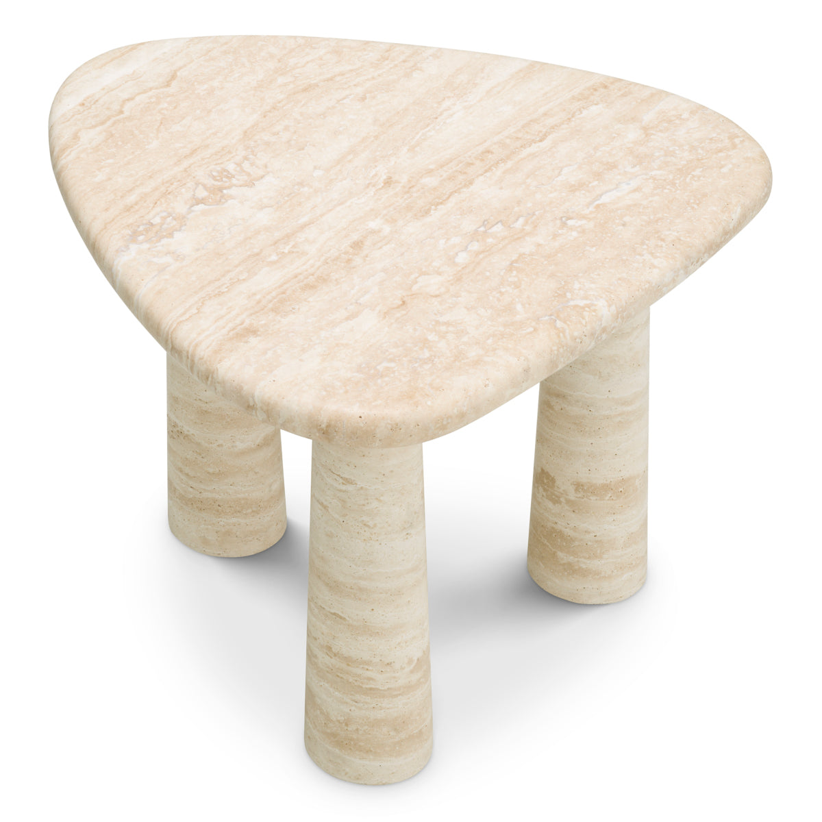 Travertine Triangular Side Table Larino | Eichholtzmh.com