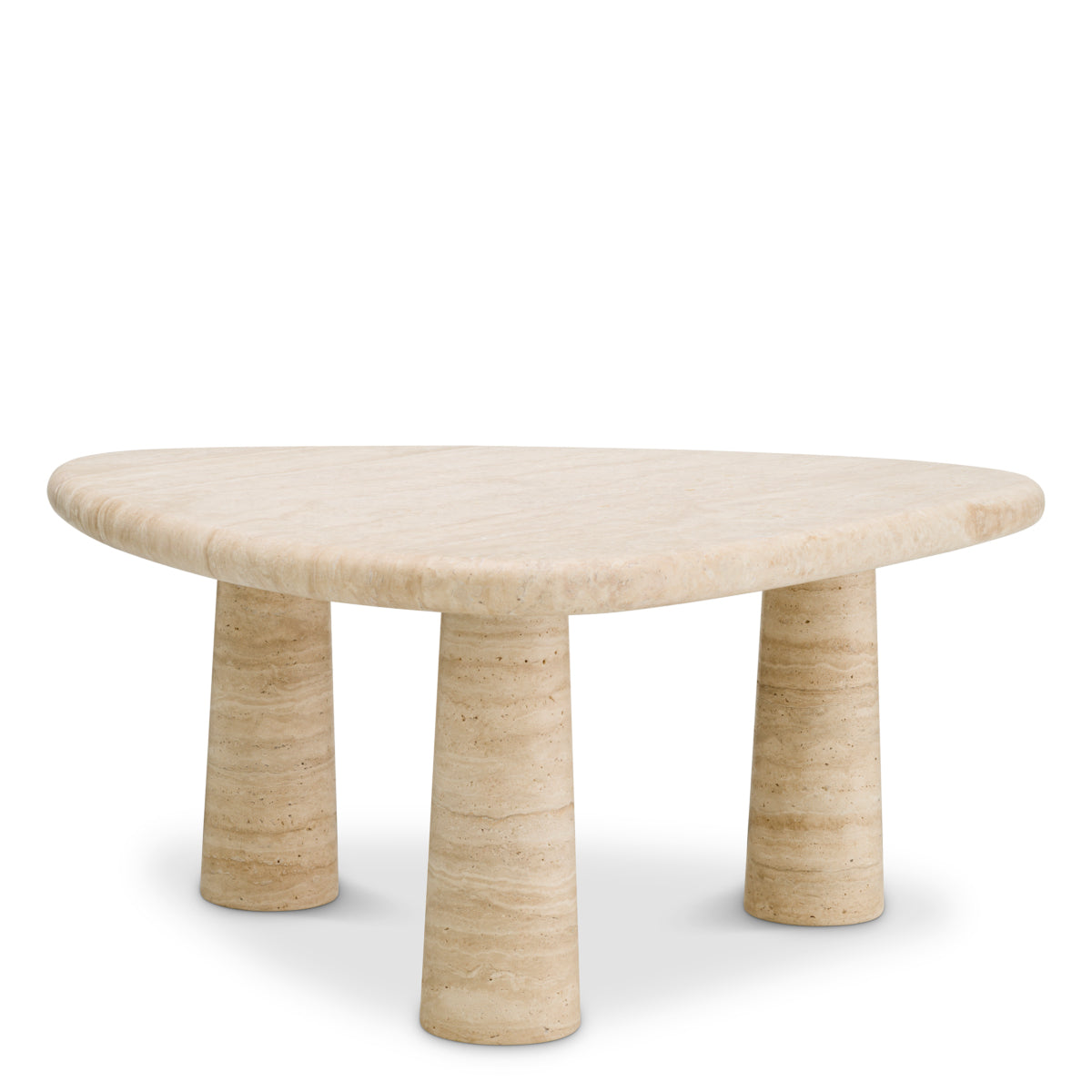 Travertine Triangular Side Table Larino | Eichholtzmh.com