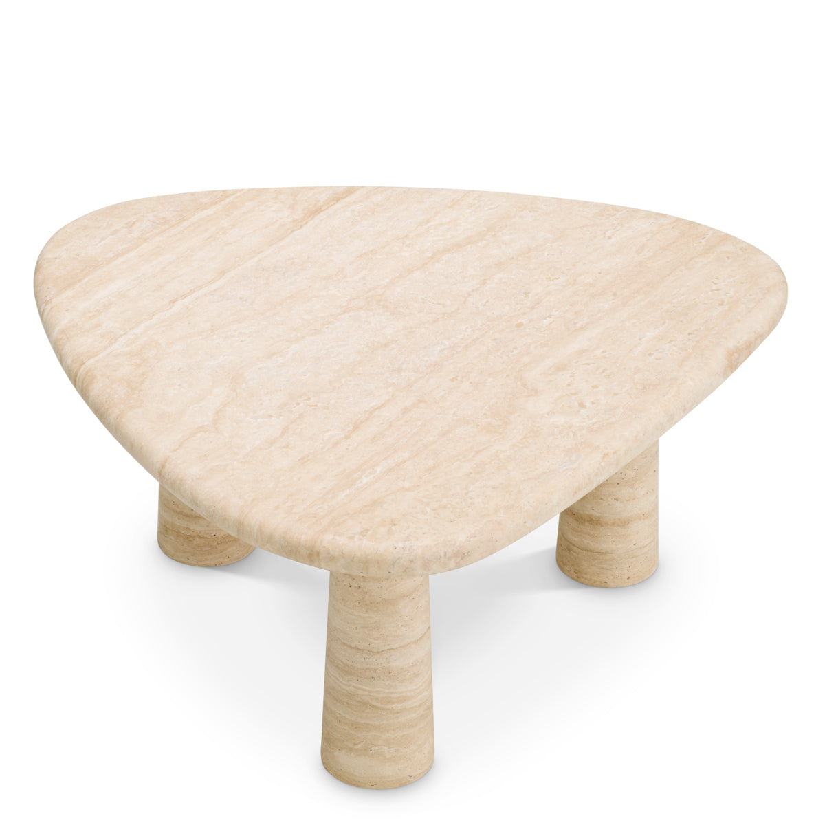 Travertine Triangular Side Table Larino | Eichholtzmh.com
