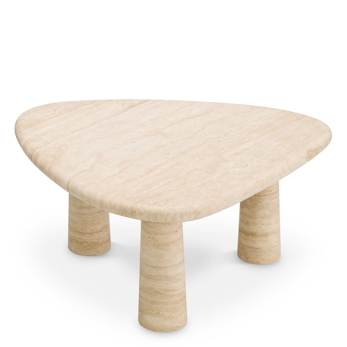 Travertine Triangular Side Table Larino | Eichholtzmh.com