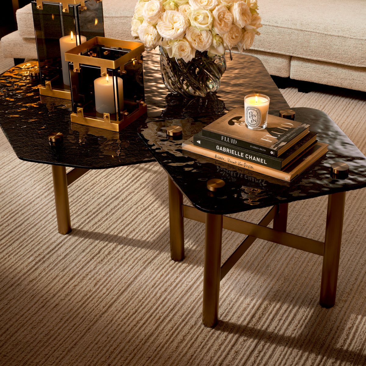 Black Glass Coffee Table Cortes | Eichholtzmh.com