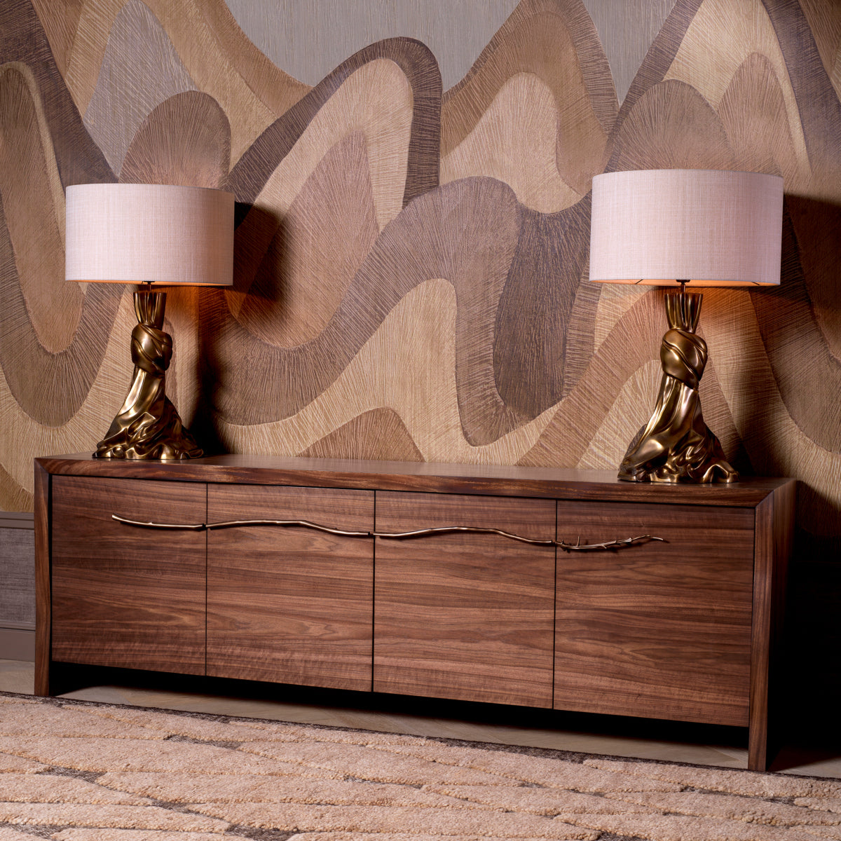 Walnut Veneer 4-Door Dresser Charford | Eichholtzmh.com