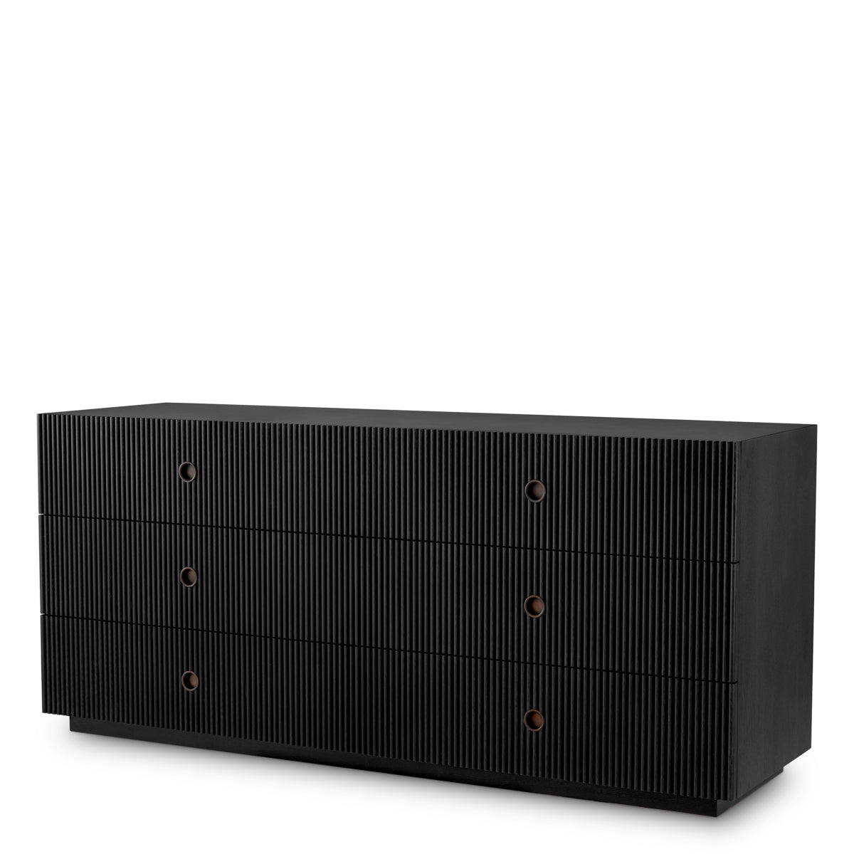 Charcoal Oak Ribbed Wood Drawer Chest Dimitrios