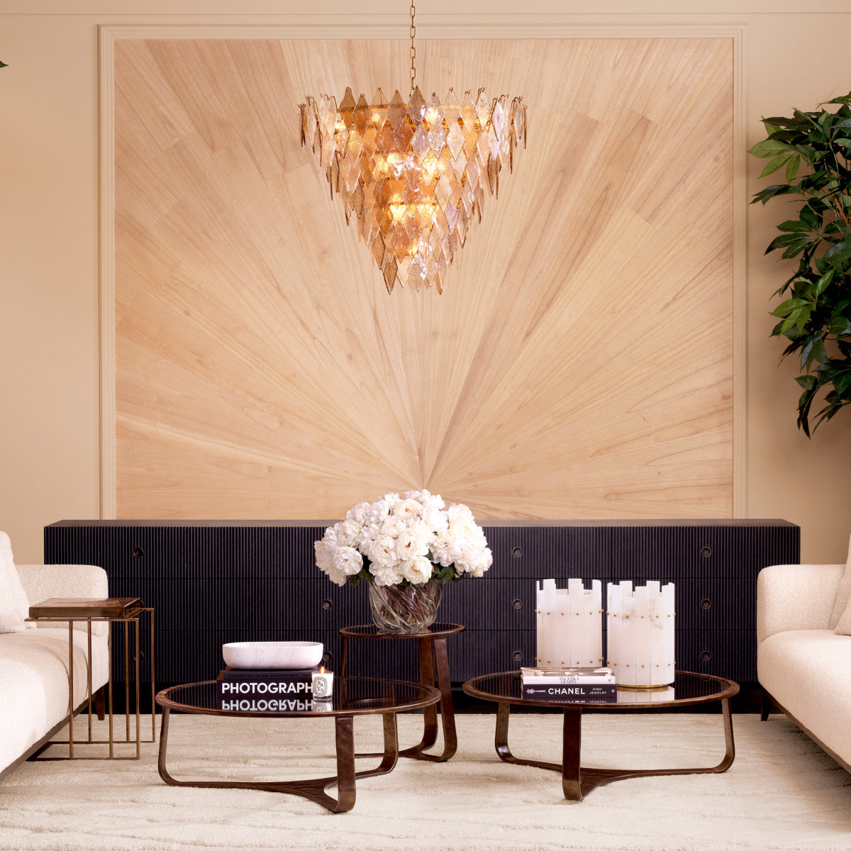 Charcoal Oak Ribbed Wood Drawer Chest Dimitrios