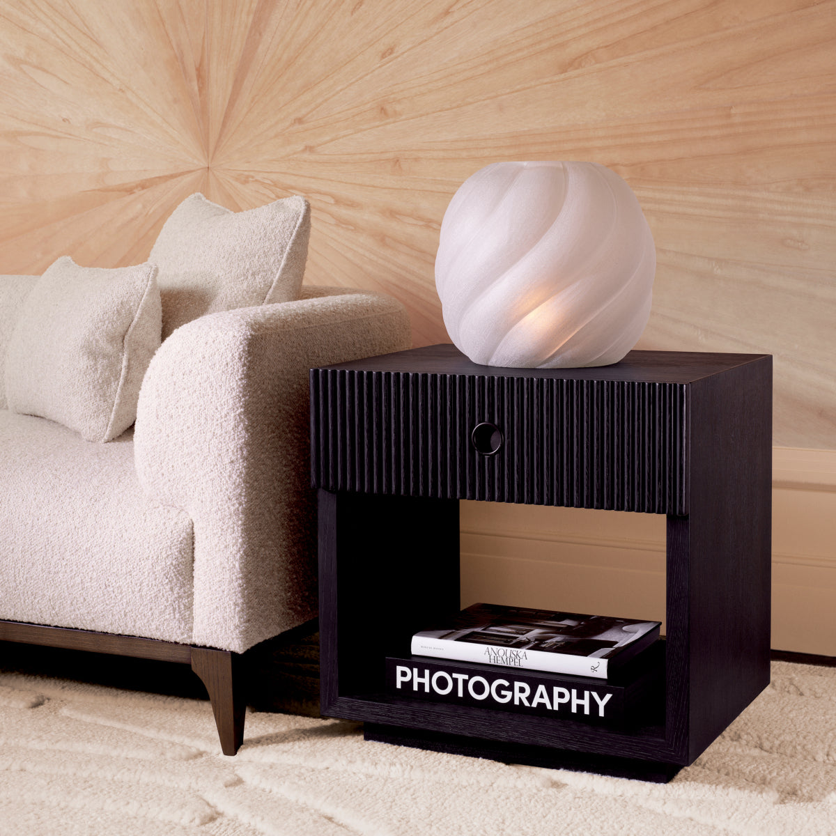 Ribbed Wood Nightstand Dimitrios | Eichholtzmh.com