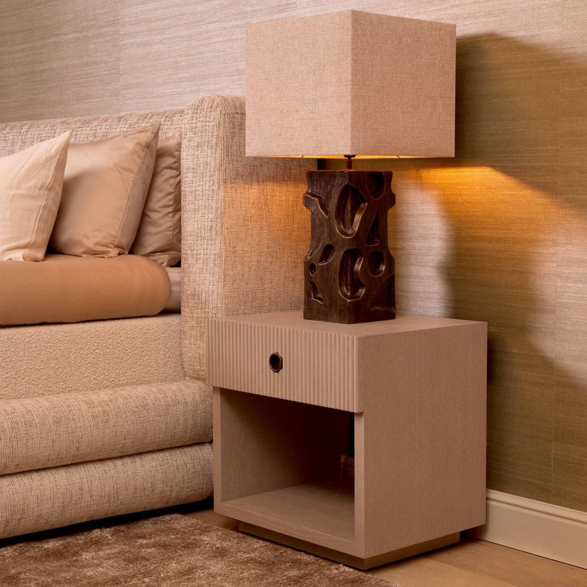 Ribbed Wood Nightstand Dimitrios | Eichholtzmh.com
