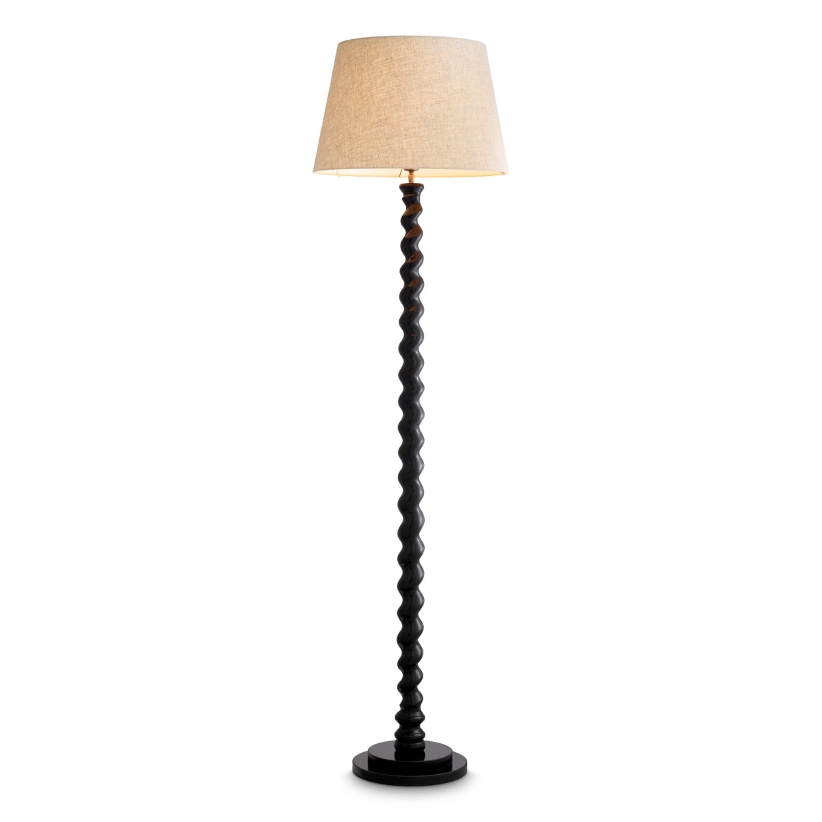 Black Granite Spiral Base Floor Lamp Massimo