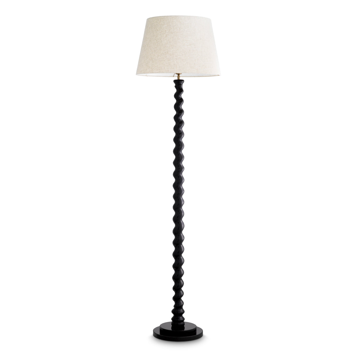 Black Granite Spiral Base Floor Lamp Massimo