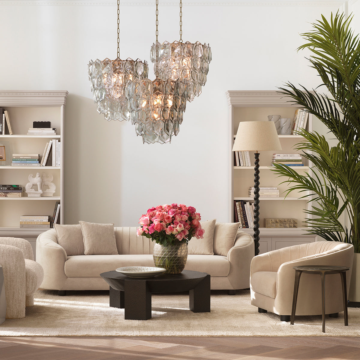 Cream Pleated Lounge Chair Jameson