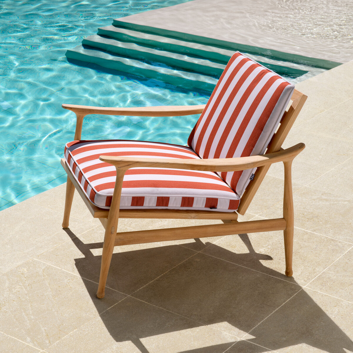 Orange Striped Outdoor Chair Manzo
