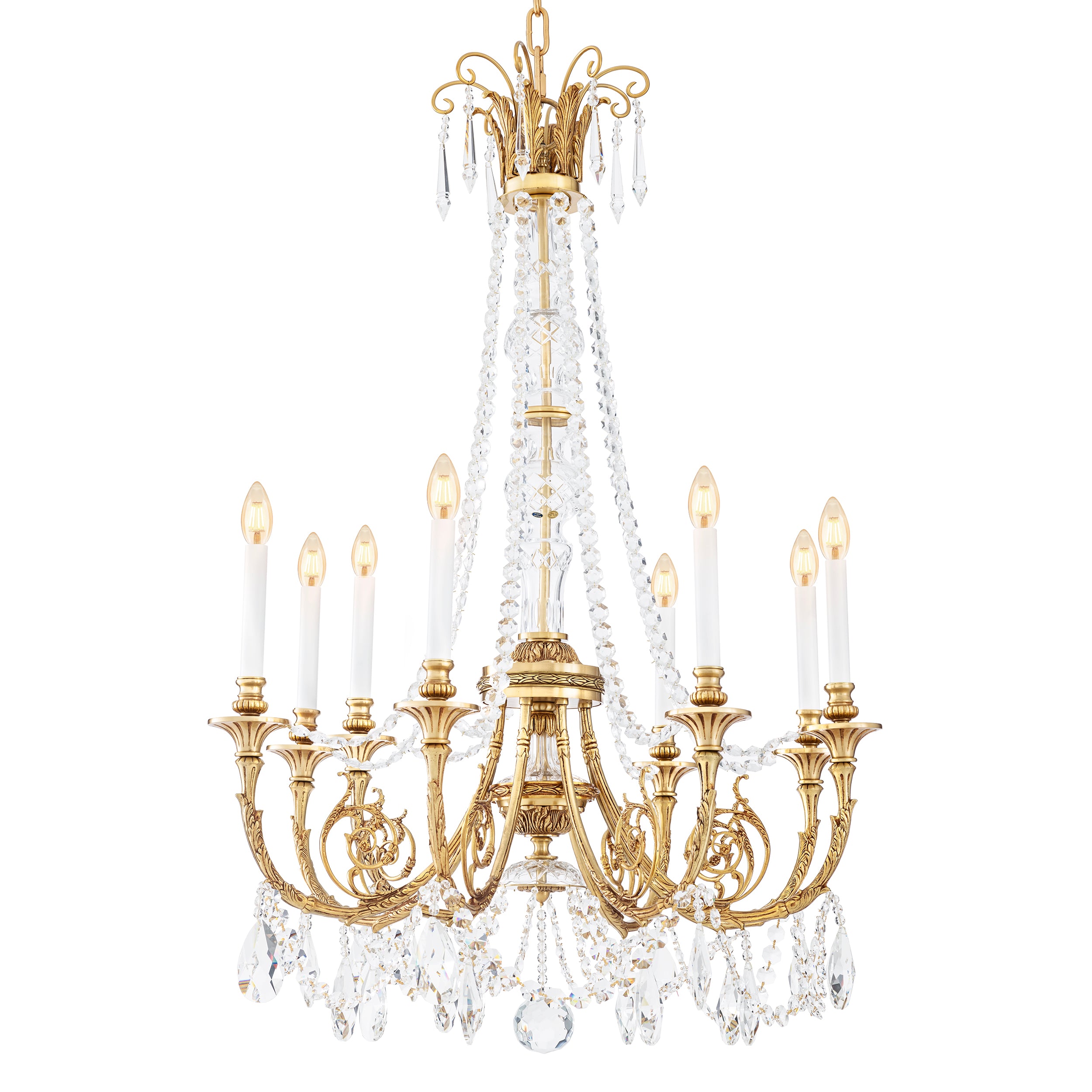 Chandelier Duvaux antique gold finish