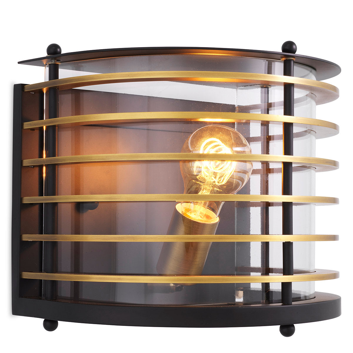 Outdoor Wall Lamp Logan black finish clear glass UL