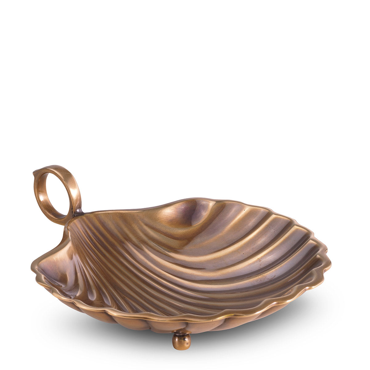 Tray Shell S vintage brass finish