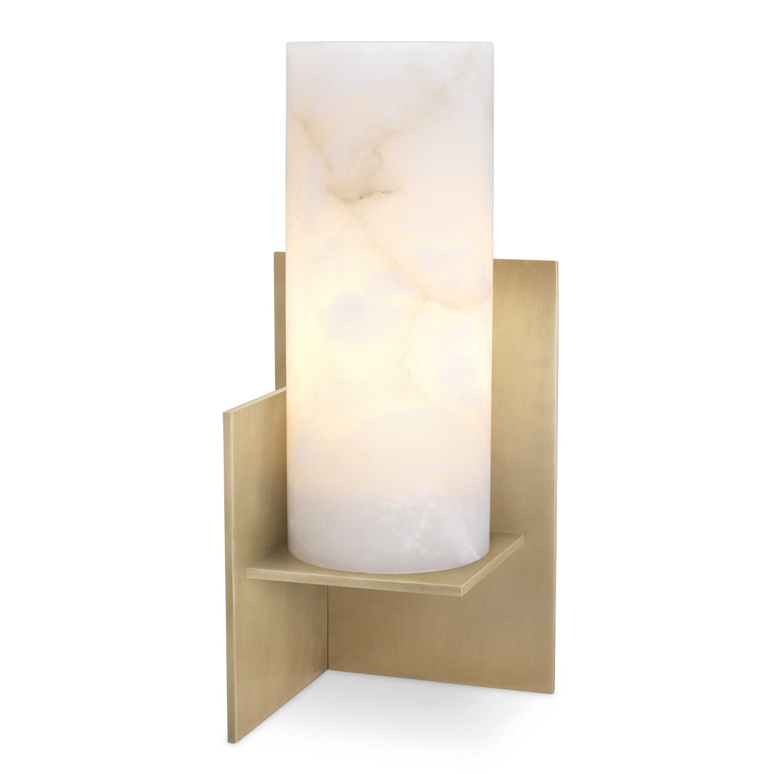 Table Lamp Frisco antique brass finish alabaster