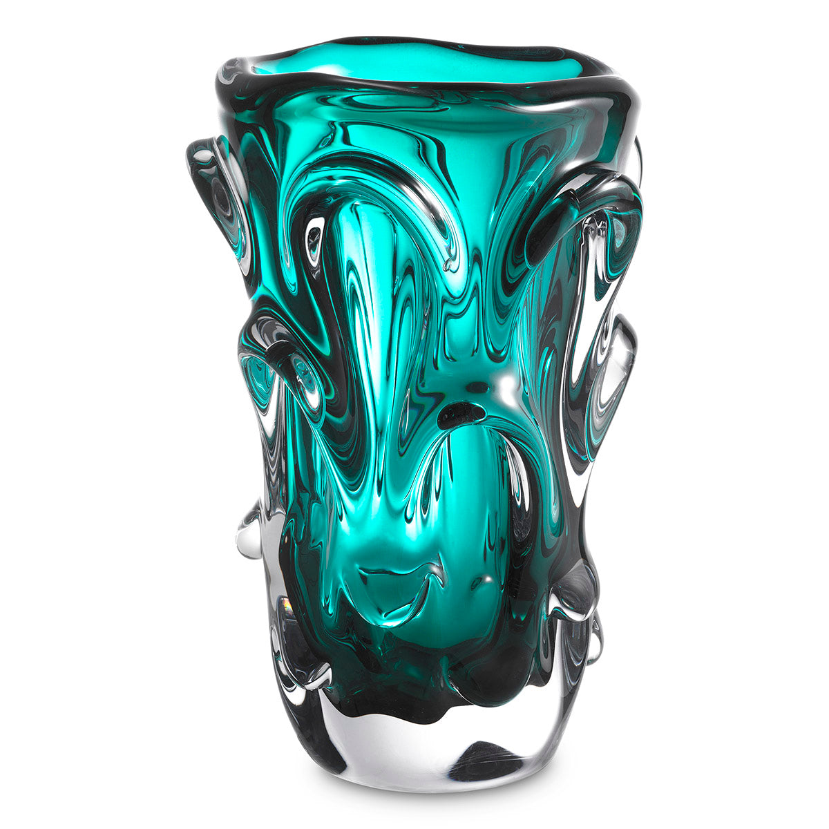 Vase Aila L turquoise glass