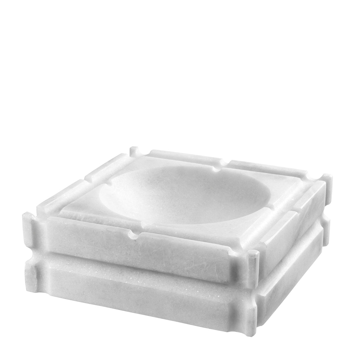 Ashtray Nestor honed white marble