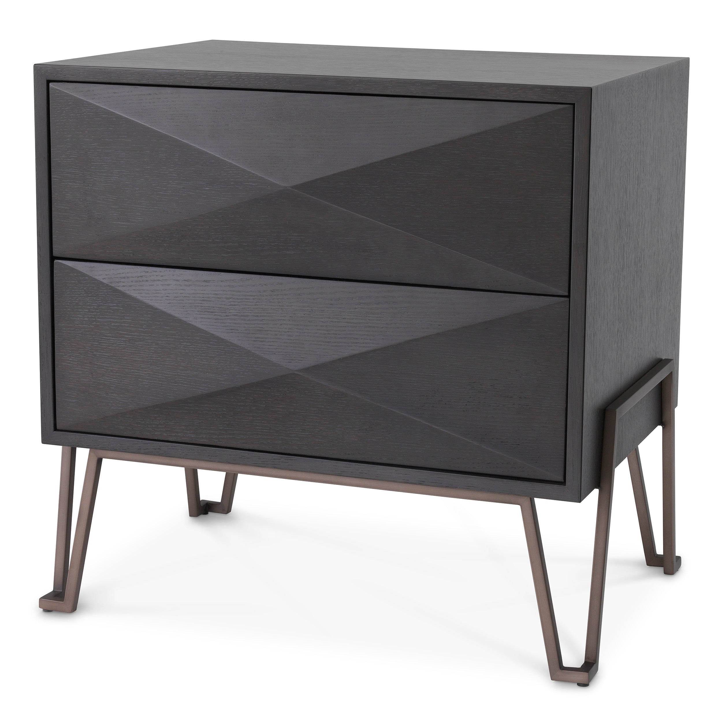 Nightstand Highland charcoal brown oak veneer